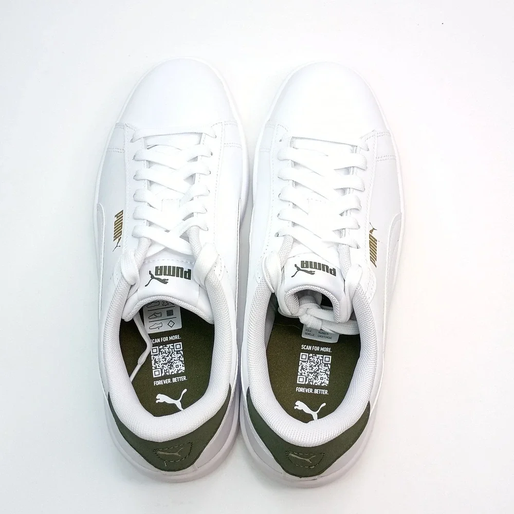 Puma Ace Court Shoe Men Size 12 White Synthetic Leather Sneakers 406570 01
